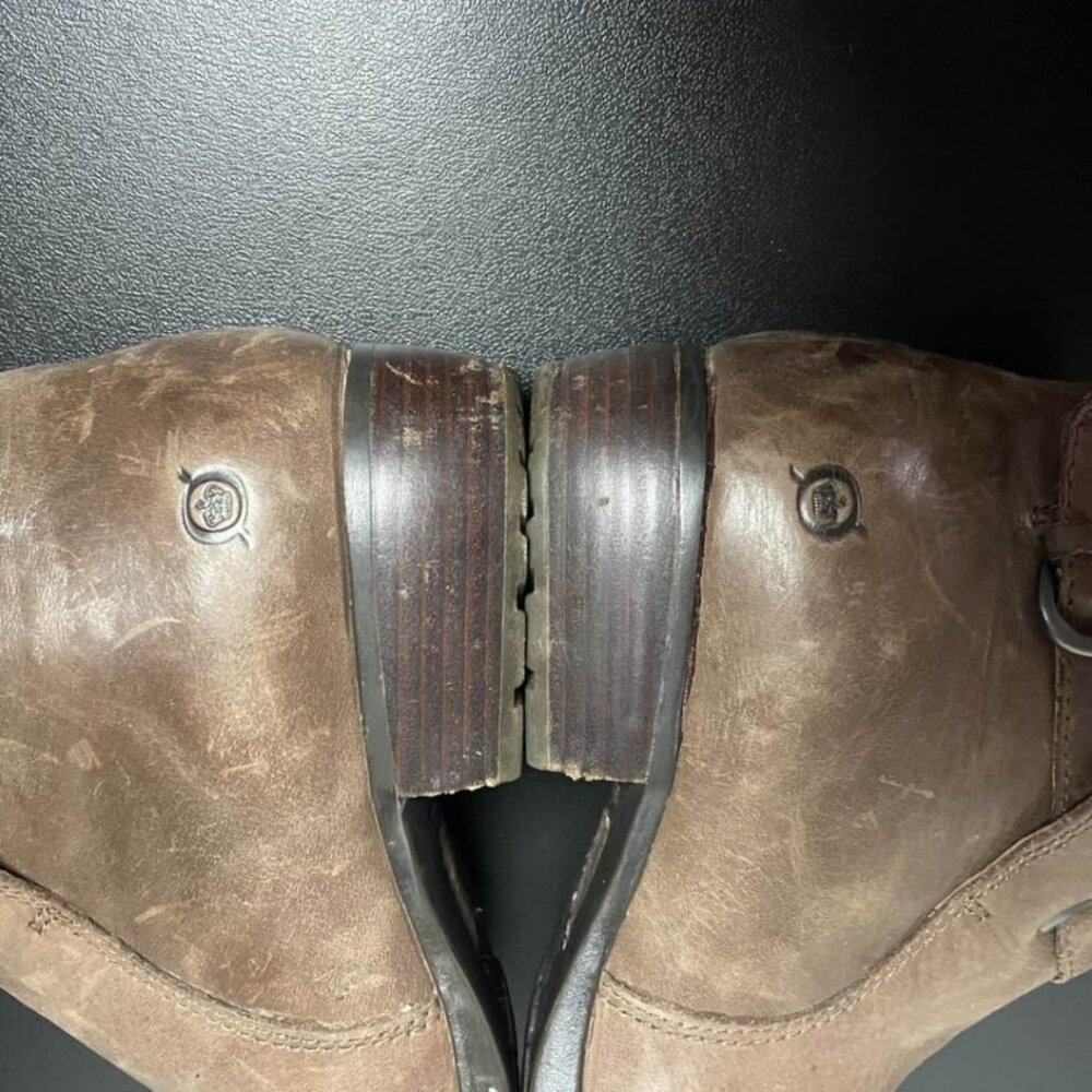 Born Distressed Brown Leather Ankle Boots Size 8.5 / 40 M Boho Moto Western - Picture 6 of 14